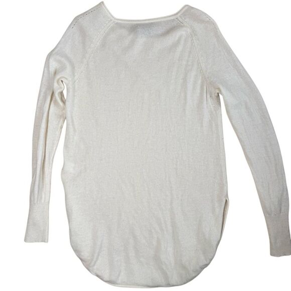 Halogen Shirttail Wool Cashmere Tunic Sweater Ivory Women Size Medium Nordstrom - Picture 4 of 6